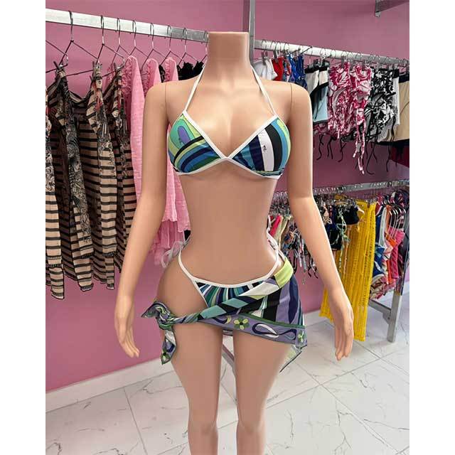 Luxury Design Printed Swimwear Bikinis Scarf Set