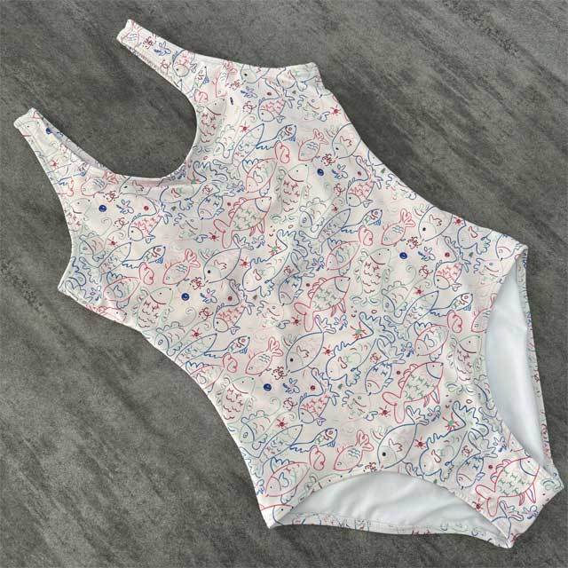 Printed Backless Sexy One Piece Swimwear