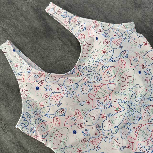 Printed Backless Sexy One Piece Swimwear