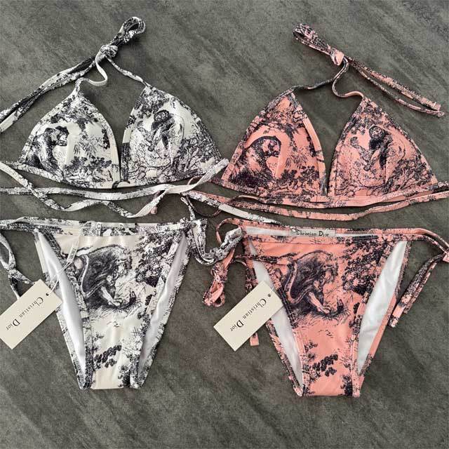 Printed Strappy Bikini With Skirt Set