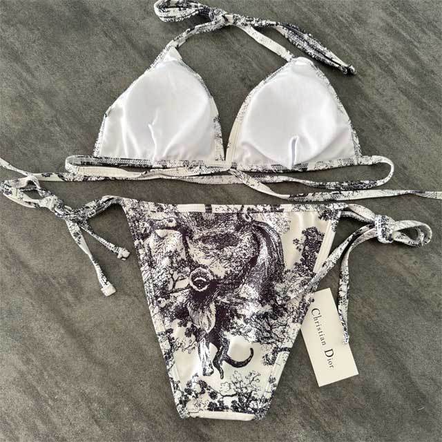Printed Strappy Bikini With Skirt Set