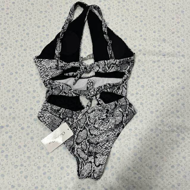 Snakeskin Hollow Out Sexy One Piece