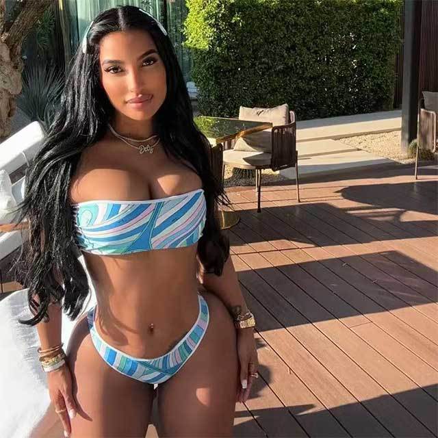 Tube Top Tankinis Swimsuit Scarf Set