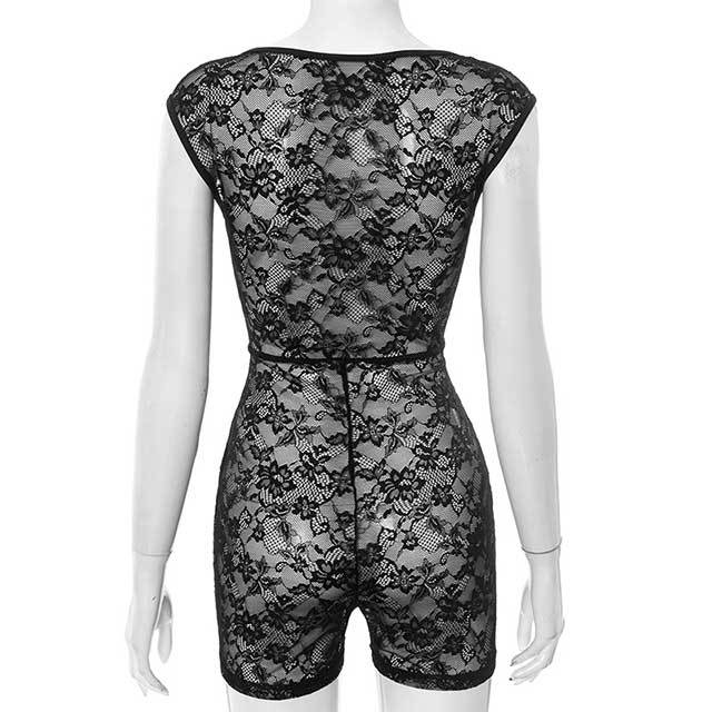 See Through Lace Slim Fit Romper