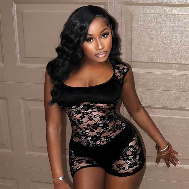 See Through Lace Slim Fit Romper