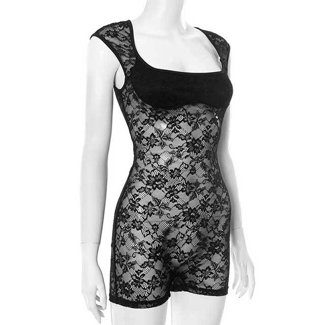 See Through Lace Slim Fit Romper