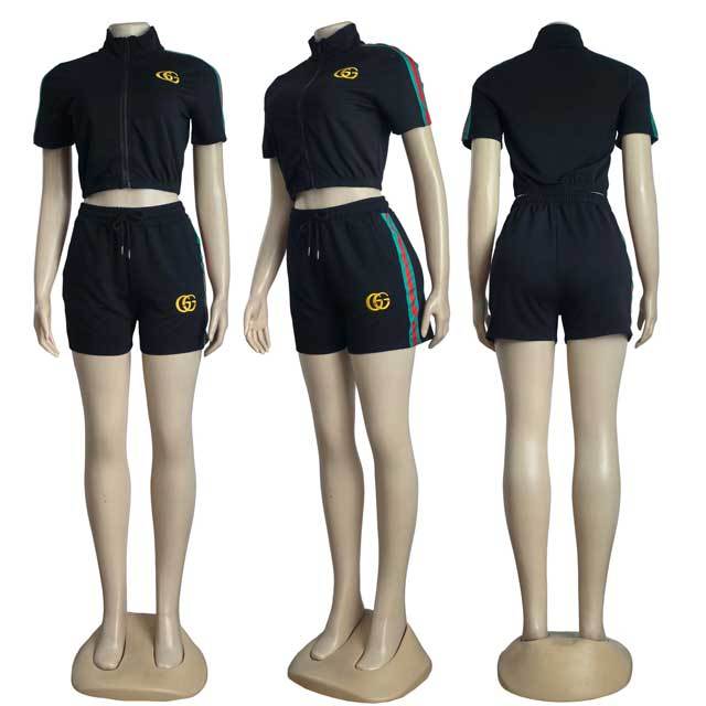 Embroidery Sport Short Set