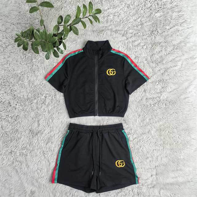 Embroidery Sport Short Set