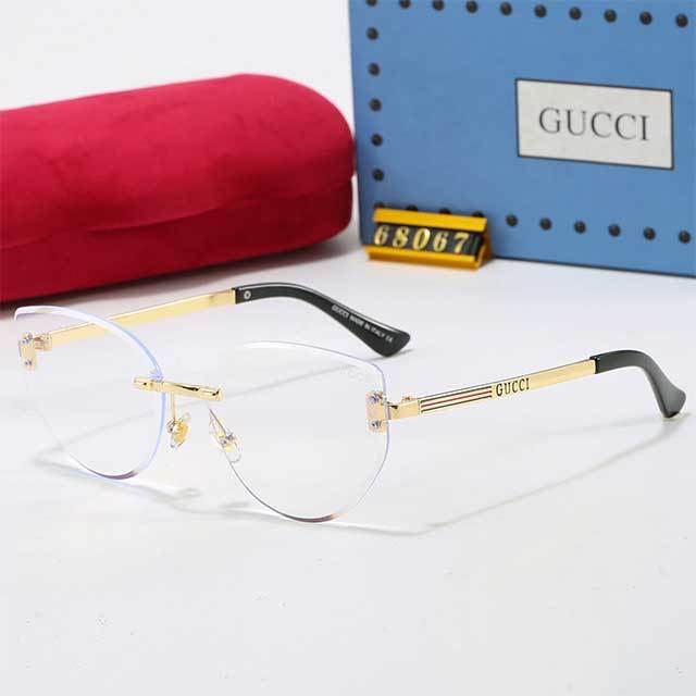 Cat Eye Shape Frameless Unisex Glasses