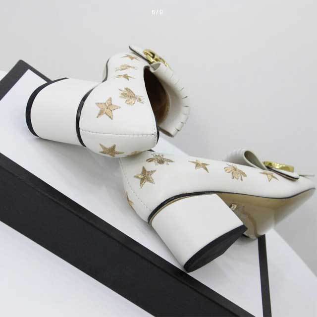 Leather Embroidery Tassel Chunky Pumps Shoes