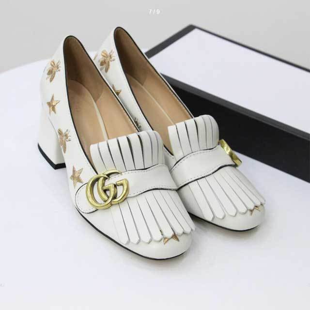 Leather Embroidery Tassel Chunky Pumps Shoes
