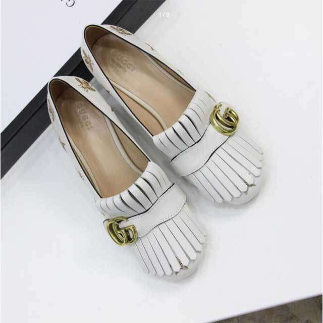 Leather Embroidery Tassel Chunky Pumps Shoes