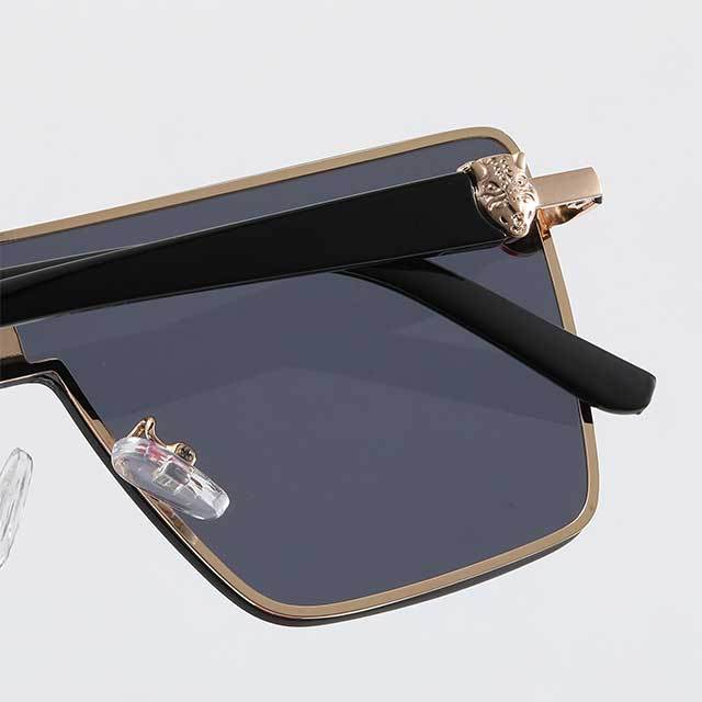 Large Metal Frame One Piece Sunglasses