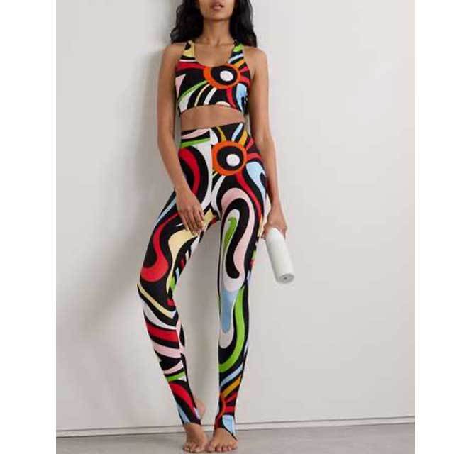 Printed Tank Top Skinny Jogging Suit