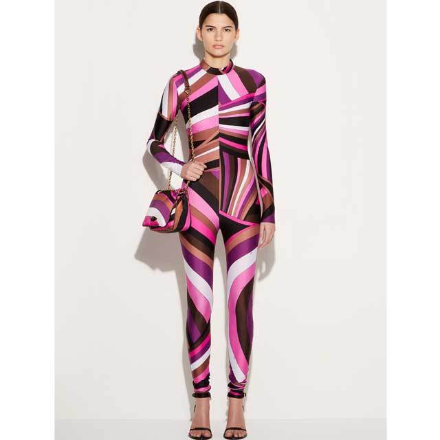 Printed Long Sleeve Sport Jumpsuit