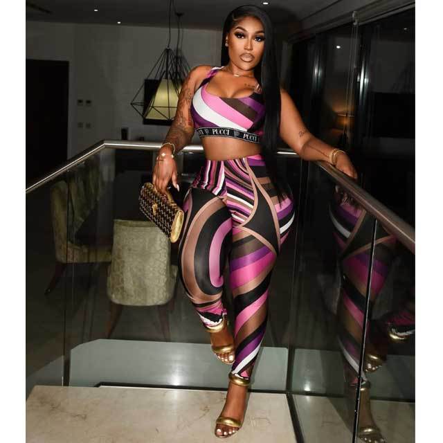 Tank Top Printed Skinny Jogging Suit