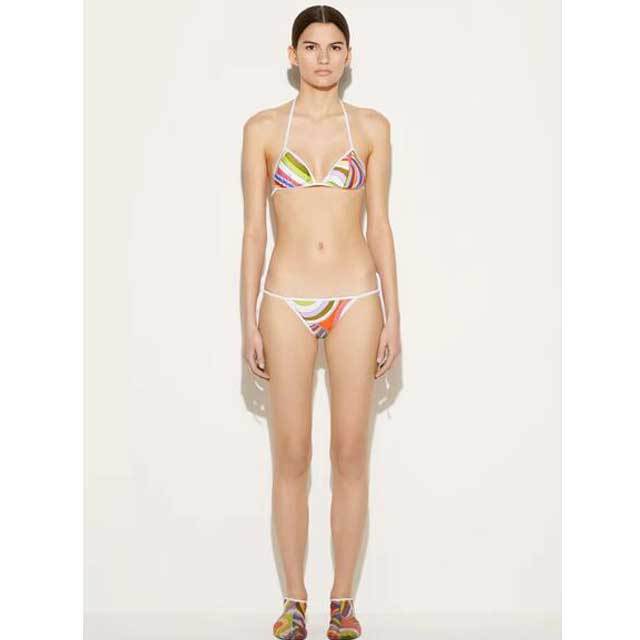 Fashion Striped Print Strappy Bikini Set