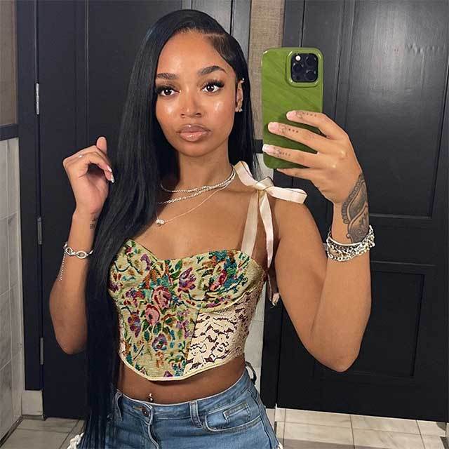 Jacquard Lace Up Corset Vest Top