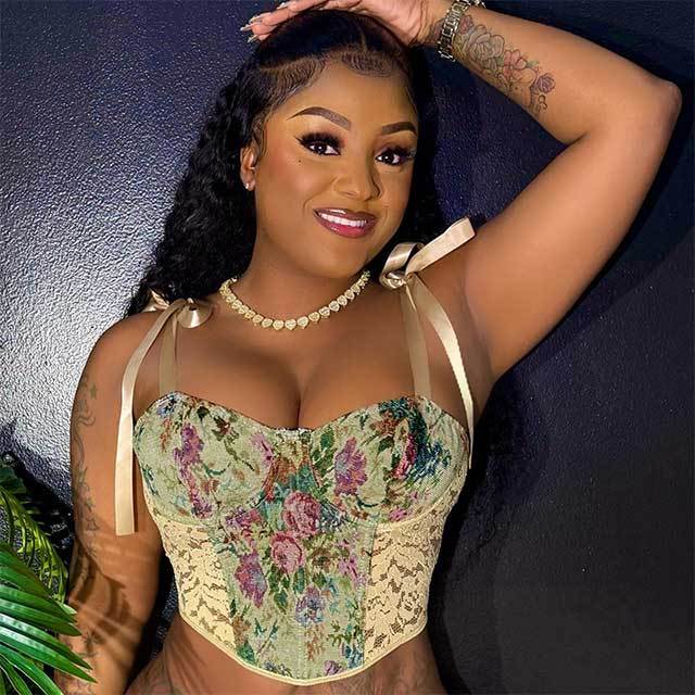 Jacquard Lace Up Corset Vest Top