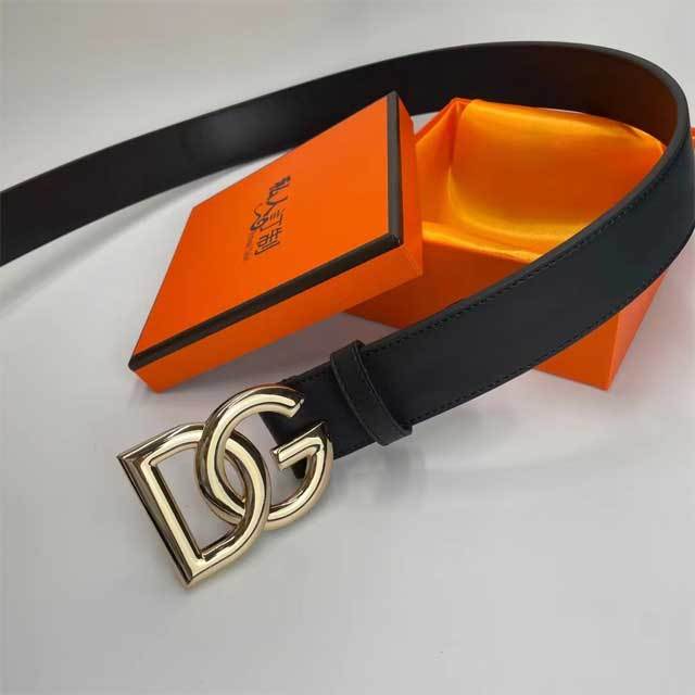 Metal Logo Men Leather Jeans Belt