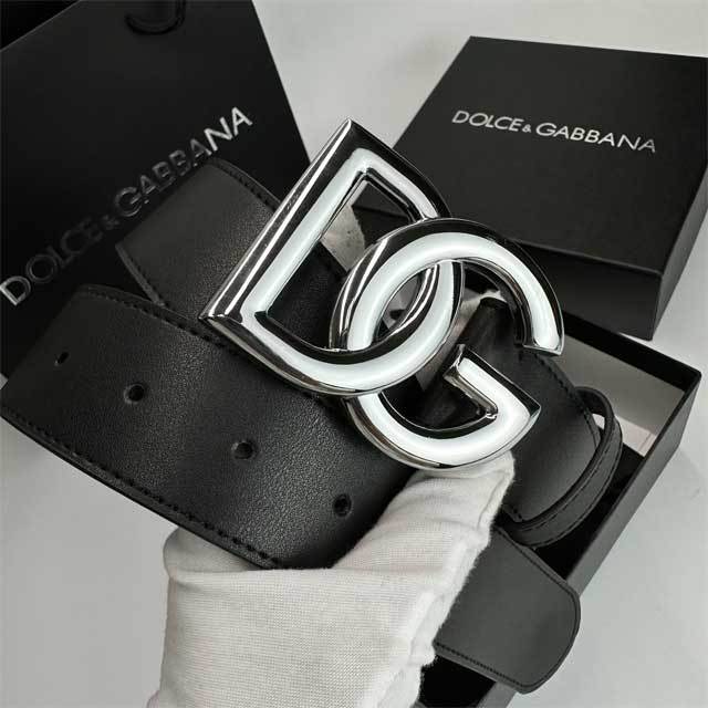 Metal Logo Men Leather Jeans Belt