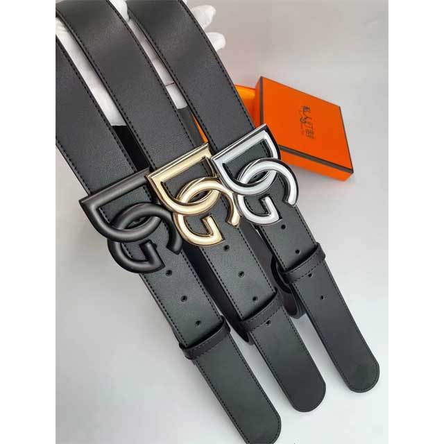 Metal Logo Men Leather Jeans Belt