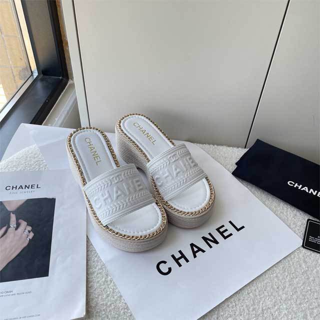 Leather Fashion Women Wedge Slipper