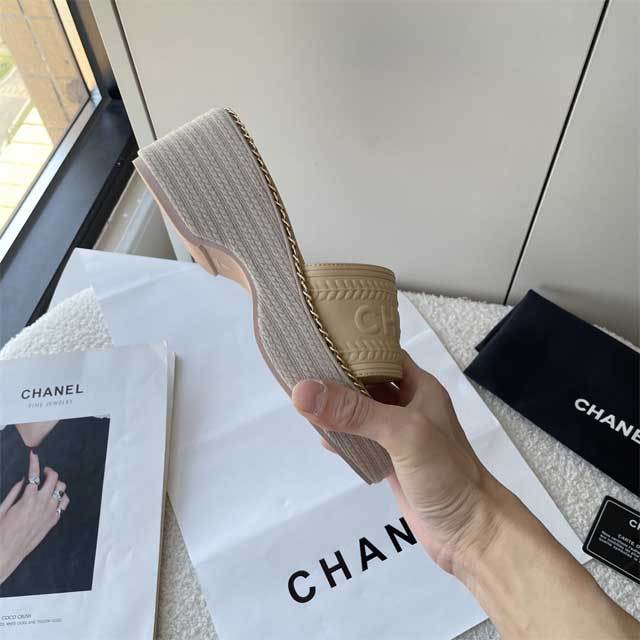 Leather Fashion Women Wedge Slipper