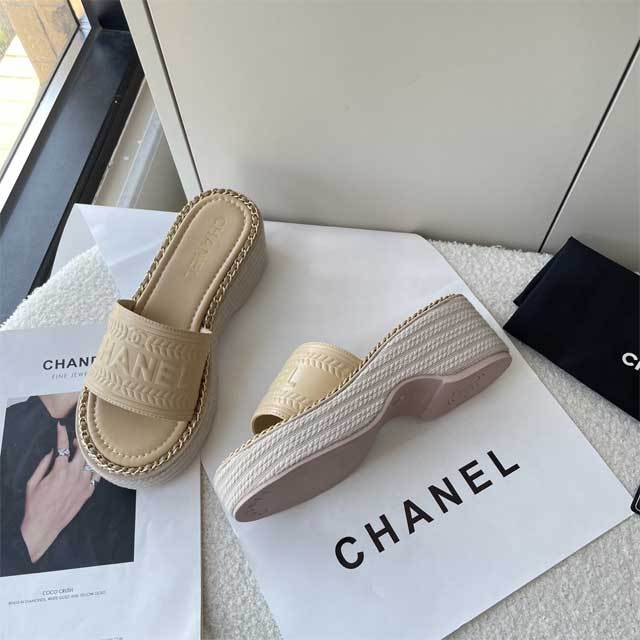 Leather Fashion Women Wedge Slipper