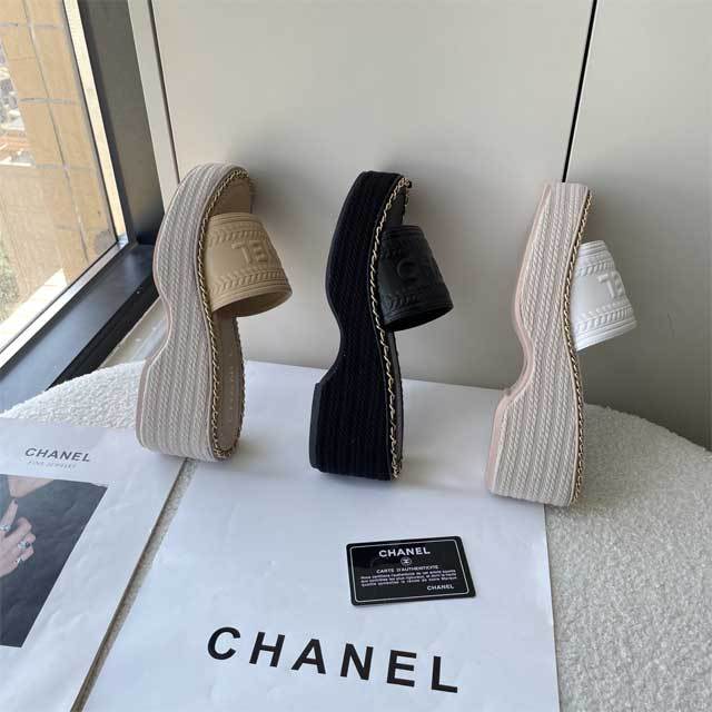Leather Fashion Women Wedge Slipper