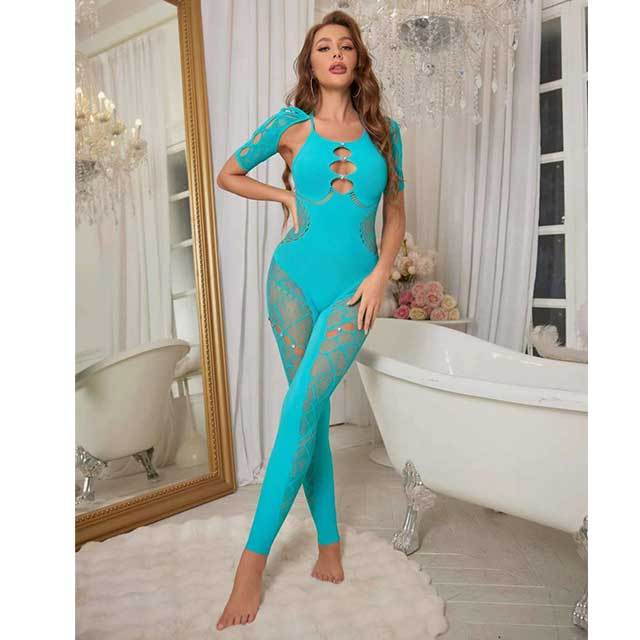 Hollow Out Lace Lingerie Jumpsuit
