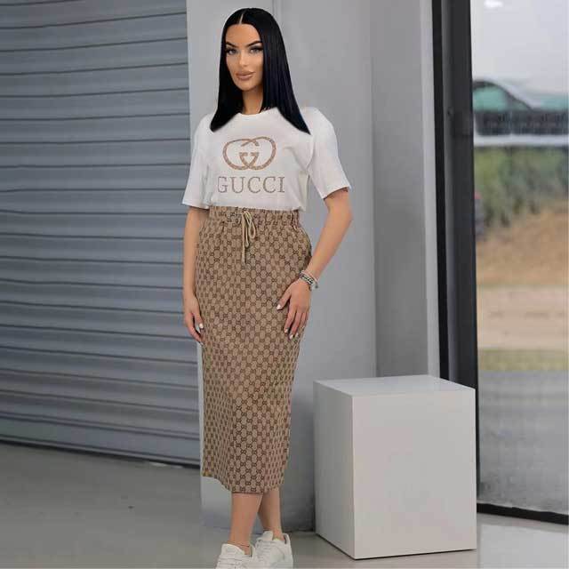 Printed Fashion Women Skirt Set