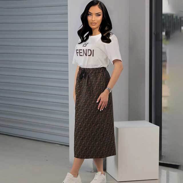 Printed Fashion Women Skirt Set