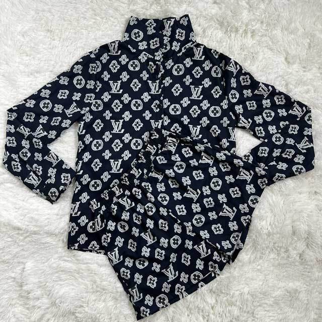 Printed Long Sleeve Top Casual Short Set