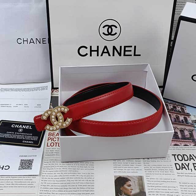 Pearl Embellished Leather Fashion Belt