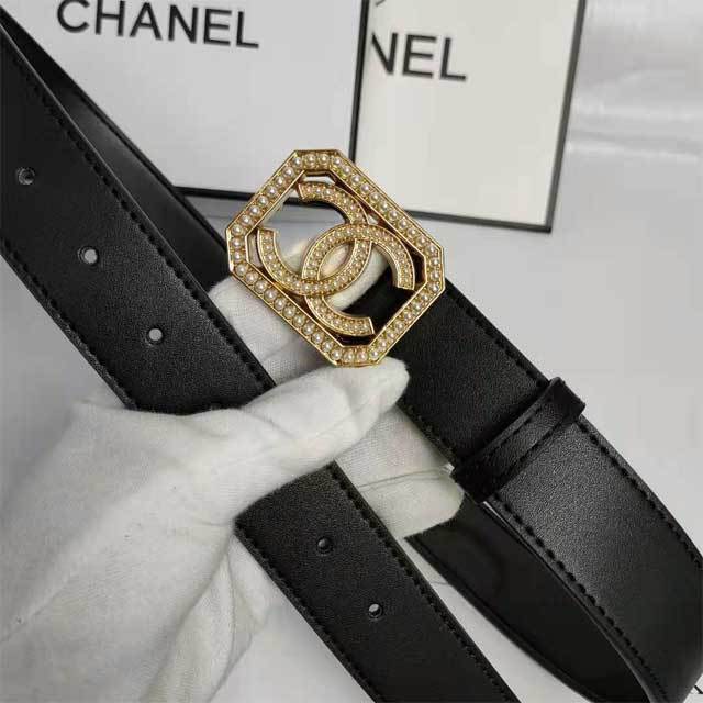 Fashion Pearl Leather Casual Belt