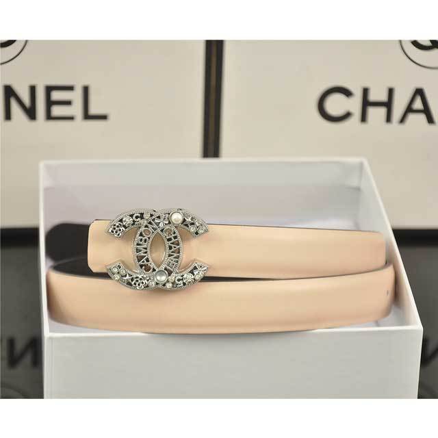 Pearl Embellished Leather Fashion Belt