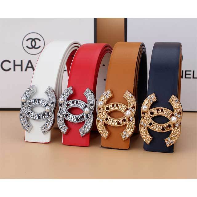 Pearl Hollow Out Leather Adult Belt