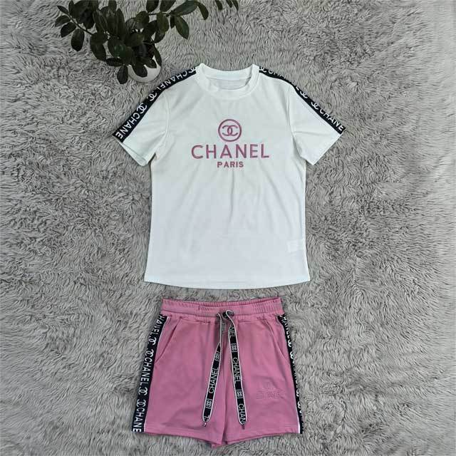 Embroidery Short Sleeve Casual Two Piece Set