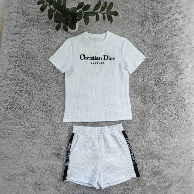 Fashion Embroidery Jacquard Women Short Set