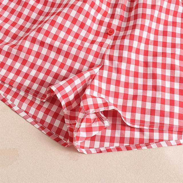 Plaid Printed Bra Top Mini Short Set