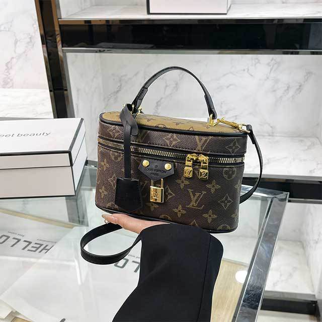 Printed Fashion Leather Women Crossbody Makeup Bag
