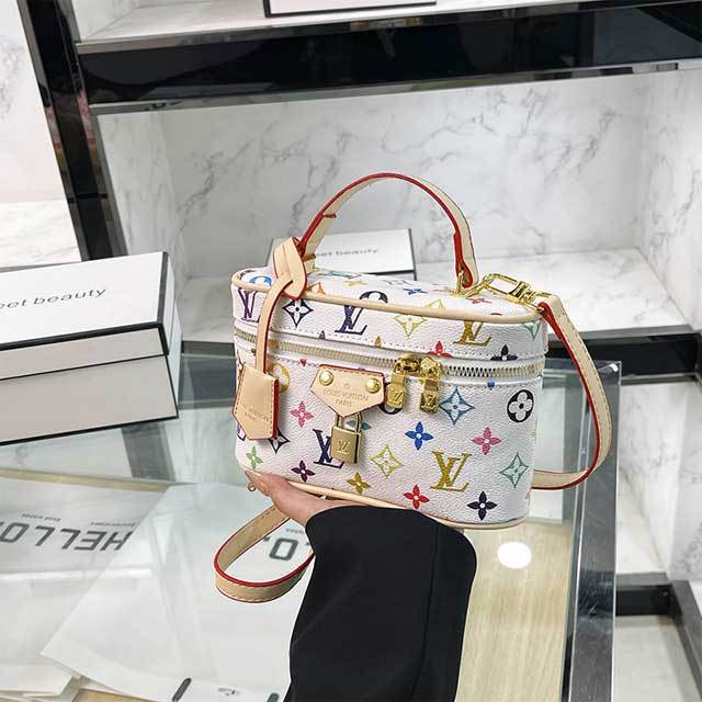 Printed Fashion Leather Women Crossbody Makeup Bag