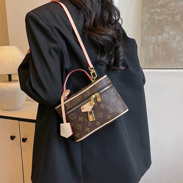 Printed Fashion Leather Women Crossbody Makeup Bag