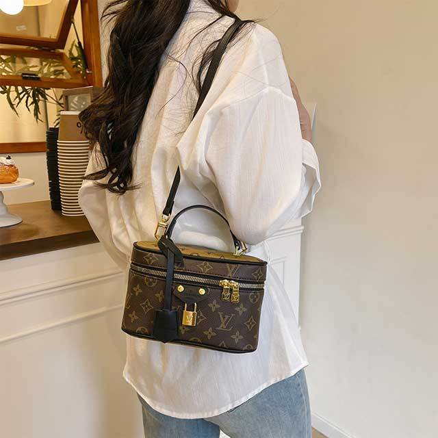 Printed Fashion Leather Women Crossbody Makeup Bag