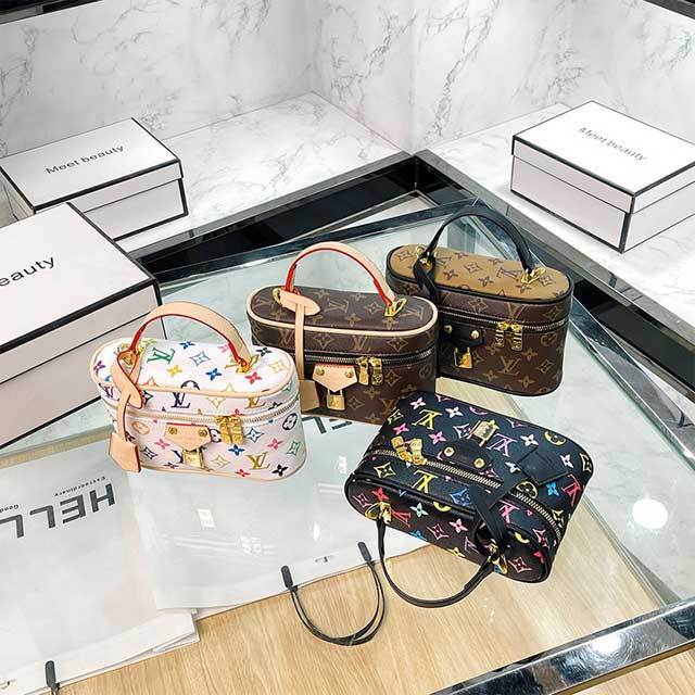 Printed Fashion Leather Women Crossbody Makeup Bag