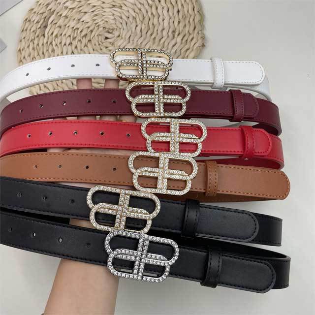 Rhinestones Fashion Leather Adults Belt