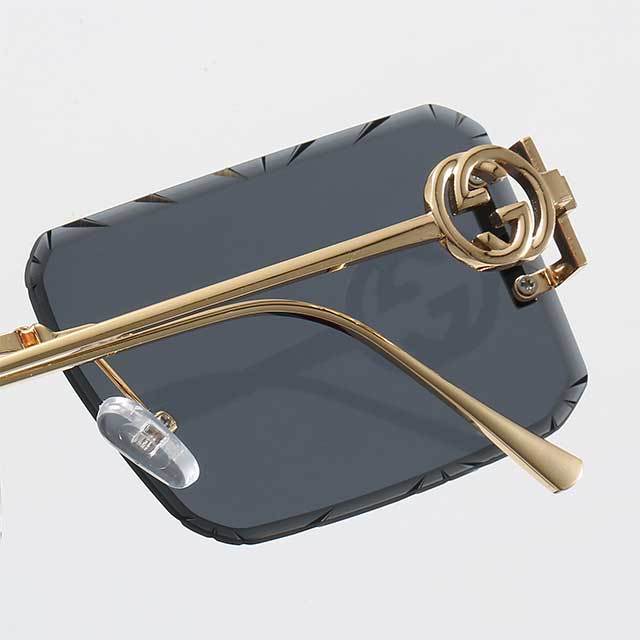 Metal Frameless Rectangle Luxury Sunglasses