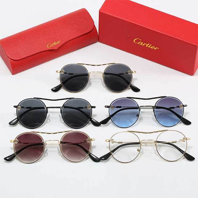 Round Shape Metal Frame Retro Sunglasses