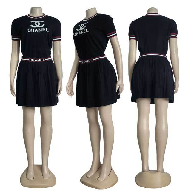 Fashion Knit Pleated Skirt Set